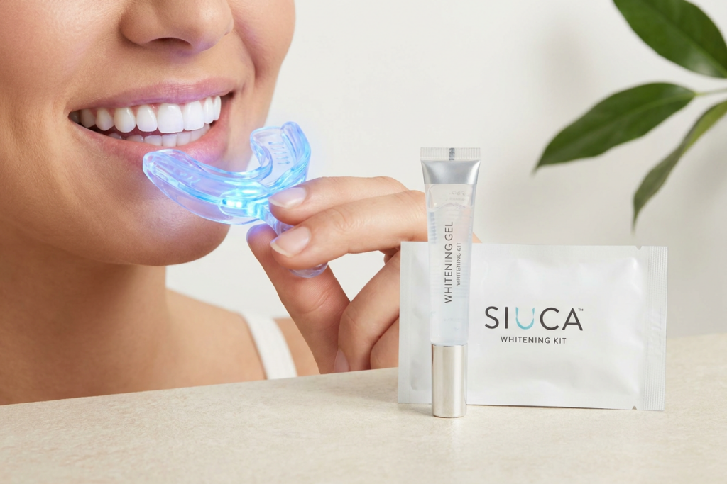 Kit de blanchiment dentaire Pdoo LED avec gouttière et gel PAP+
